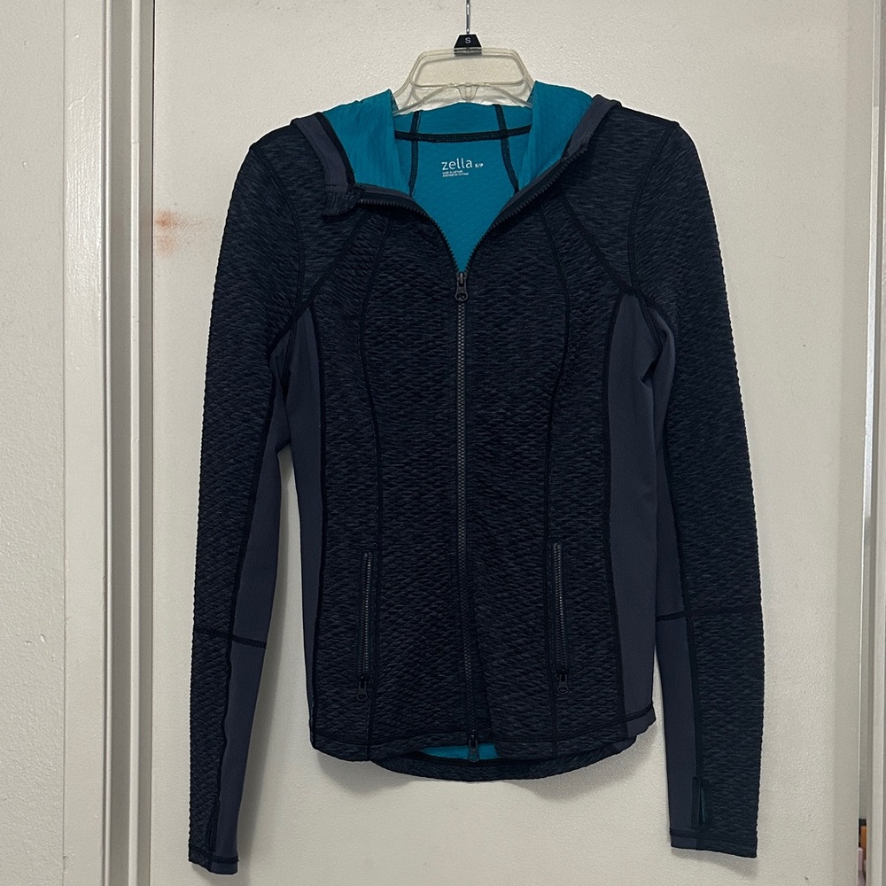 Zella Women's Charcoal and Teal Utility Jacket Size Small